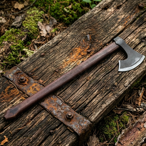 Warriors Outfit Medieval Viking Curved Blade Throwing Battle Ready Axe Head. Best For Outdoor Camping Tool.