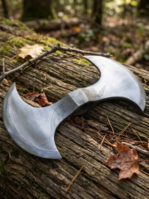 Warriors Outfit Double Pointed Axe Weapon, Viking Axe Costume Battle Edge, Collectible Gift, Medieval Hand Forged Double Edged Viking Axe, Twin Blade, Outdoors, Wood Chopping Axes