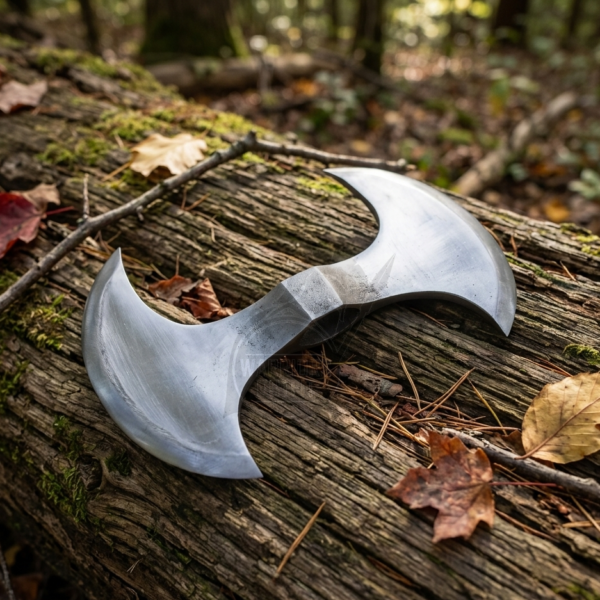 Warriors Outfit Double Pointed Axe Weapon, Viking Axe Costume Battle Edge, Collectible Gift, Medieval Hand Forged Double Edged Viking Axe, Twin Blade, Outdoors, Wood Chopping Axes