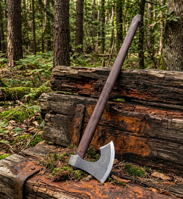Warriors Outfit Medieval Viking Curved Blade Throwing Battle Ready Axe Head. Best For Outdoor Camping Tool.