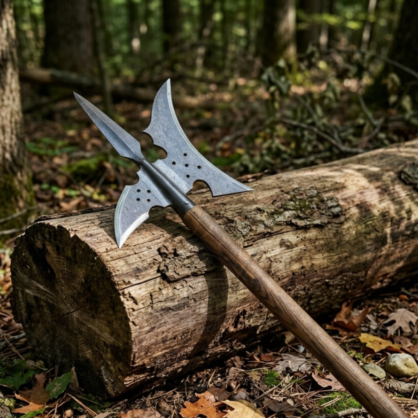 Warriors Outfit Medieval High Carbon Steel Medieval Halberd with Holes- Heavy Duty Sergeants Halberd Fully Functional