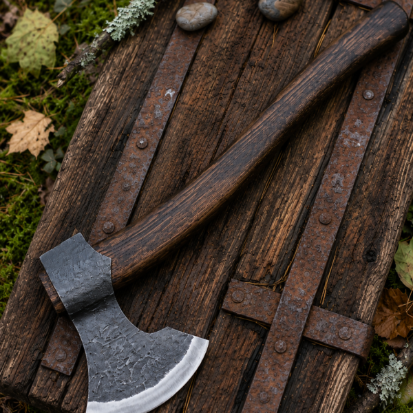 Warriors Outfit Hand Forged Medieval Viking Throwing Axe With Handle. Best For Throwing Battle ready Axe.