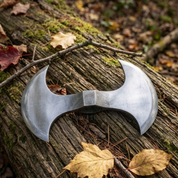 Warriors Outfit Double Pointed Axe Weapon, Viking Axe Costume Battle Edge, Collectible Gift, Medieval Hand Forged Double Edged Viking Axe, Twin Blade, Outdoors, Wood Chopping Axes