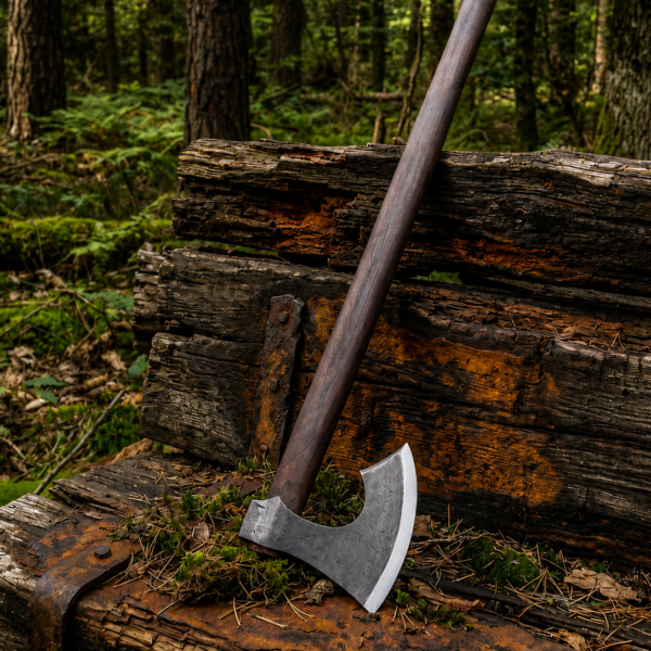 Warriors Outfit Medieval Viking Curved Blade Throwing Battle Ready Axe Head. Best For Outdoor Camping Tool.