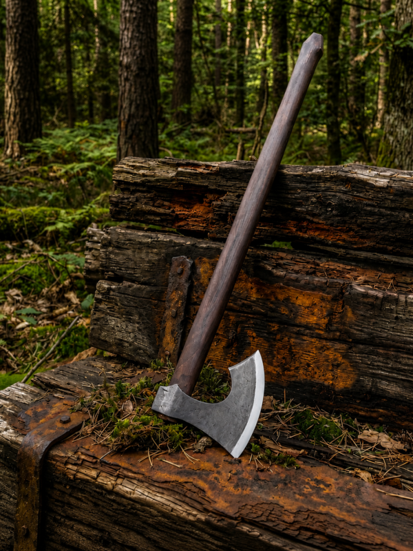 Warriors Outfit Medieval Viking Curved Blade Throwing Battle Ready Axe Head. Best For Outdoor Camping Tool.
