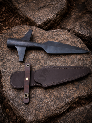 Warriors Outfit Hand Forged Medieval Throwing Wing Spearhead With Blade Cover. Best For Outdoor Hunting Tool.