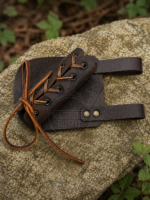 Warriors Outfit Handcrafted Medieval Leather Sword Frog Belt Holder – Adjustable Dark Brown Leather Scabbard Hanger for LARP, Renaissance Faire, Viking, Knight & Historical Reenactment Costumes