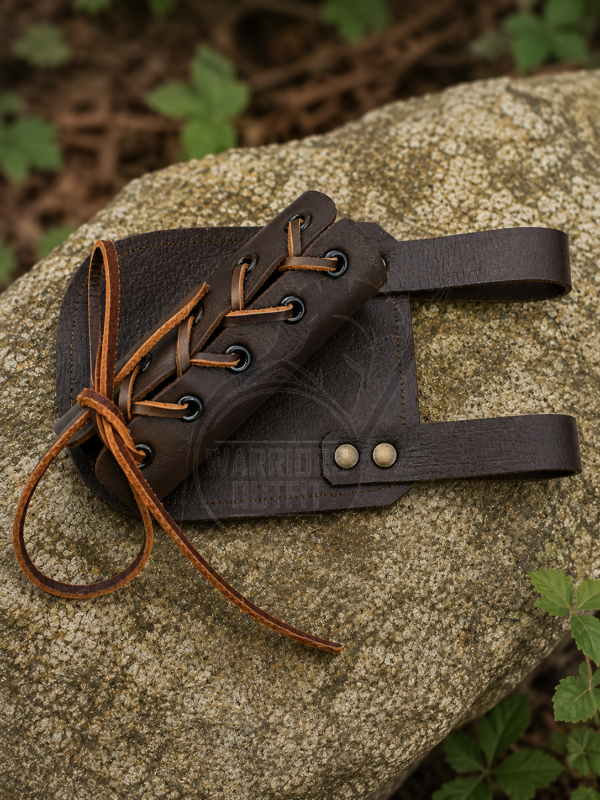 Warriors Outfit Handcrafted Medieval Leather Sword Frog Belt Holder – Adjustable Dark Brown Leather Scabbard Hanger for LARP, Renaissance Faire, Viking, Knight & Historical Reenactment Costumes