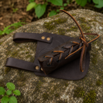 Warriors Outfit Handcrafted Medieval Leather Sword Frog Belt Holder – Adjustable Dark Brown Leather Scabbard Hanger for LARP, Renaissance Faire, Viking, Knight & Historical Reenactment Costumes