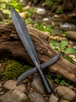Warriors Outfit Hand Forged Jumonji Yari Spearhead with Butt Cap – Japanese Cross Spear Head Set – High Carbon Steel Samurai Polearm Head – Handmade Spear Components
