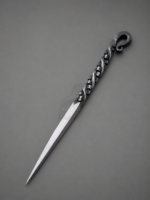 Warriors Outfit Hand Forged Food Stick – 19 cm Handmade Iron Food Pick with Decorative Twisted Handle – Reusable Serving Stick