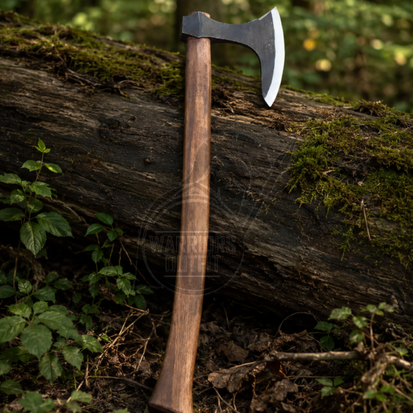 Warriors Outfit Medieval Viking Axe With 24inch Strong Wood Handle. Best For Outdoor Camping, Wood Cutting Head.