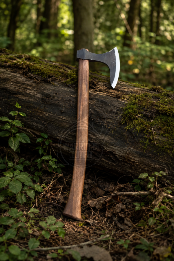 Warriors Outfit Medieval Viking Axe With 24inch Strong Wood Handle. Best For Outdoor Camping, Wood Cutting Head.