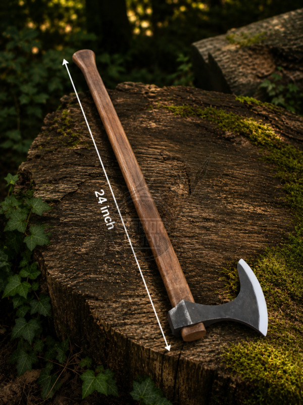 Warriors Outfit Medieval Viking Axe With 24inch Strong Wood Handle. Best For Outdoor Camping, Wood Cutting Head.