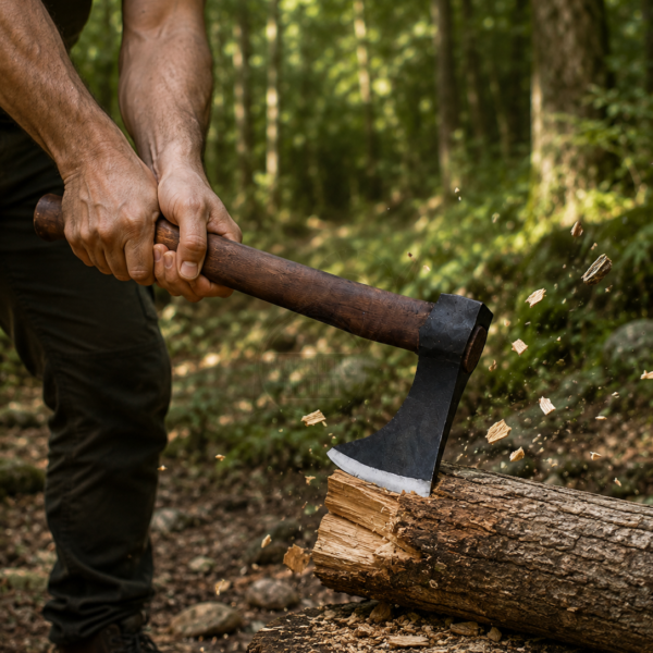 Warriors Outfit Hand Forged Viking Bearded Axe – High Carbon Steel Bushcraft, Camping & Wood Cutting Axe – Handmade Axe with Hardwood Handle