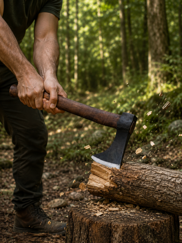 Warriors Outfit Hand Forged Viking Bearded Axe – High Carbon Steel Bushcraft, Camping & Wood Cutting Axe – Handmade Axe with Hardwood Handle