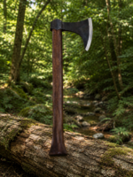 Warriors Outfit Hand Forged Viking Bearded Axe – High Carbon Steel Bushcraft, Camping & Wood Cutting Axe – Handmade Axe with Hardwood Handle