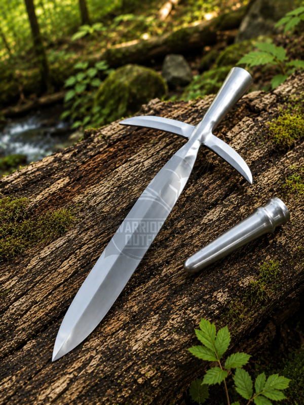 Warrior Outfit Japanese Jumonji Yaari spearhead replica is crafted from high-quality steel and finished in a polished antique style.