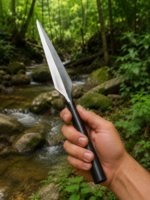 Warriors Outfit Hand Forged Medieval Viking Half Polish Throwing Hunting 16 inch Spearhead. Best For Outdoor Camping Tool