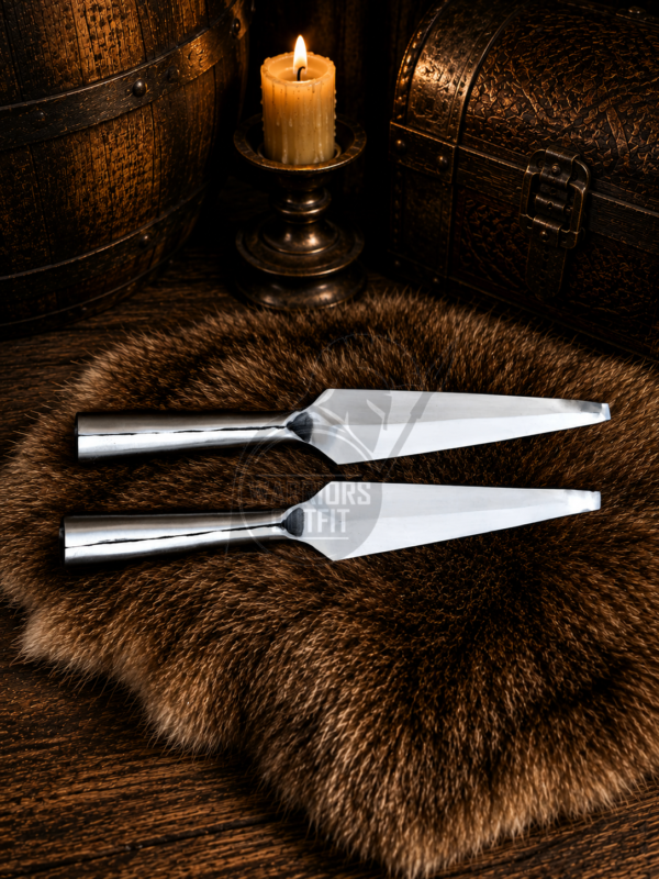 Warriors Outfit Hand Forged Medieval High Carbon steel Spearhead with Socket hole Pack of 2