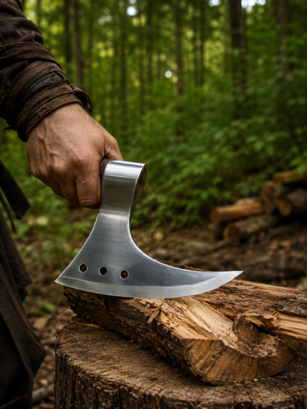 Warriors Outfit Hand Forged Bearded Axe Head – High Carbon Steel Viking Axe Head – Handmade Bushcraft, Wood Cutting & Custom Handle Axe Head