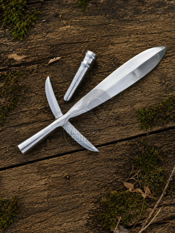 Warrior Outfit Japanese Jumonji Yaari spearhead replica is crafted from high-quality steel and finished in a polished antique style.