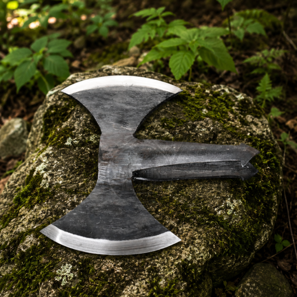 Warrior Outfit Hand Forged Medieval Viking Double Edge Axe Head. Best For Outdoor Camping, Wood Cutting Axe Head.