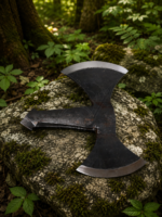 Warrior Outfit Hand Forged Medieval Viking Double Edge Axe Head. Best For Outdoor Camping, Wood Cutting Axe Head.