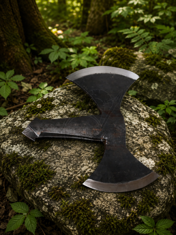 Warrior Outfit Hand Forged Medieval Viking Double Edge Axe Head. Best For Outdoor Camping, Wood Cutting Axe Head.