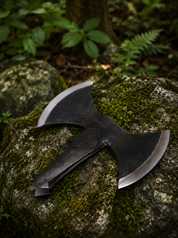 Warrior Outfit Hand Forged Medieval Viking Double Edge Axe Head. Best For Outdoor Camping, Wood Cutting Axe Head.