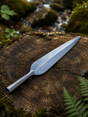 Warriors Outfit Hand Forged 21 Inch Zulu Iklwa Spearhead – High Carbon Steel African Assegai Spear Head – Handmade Spearhead for Custom Shaft
