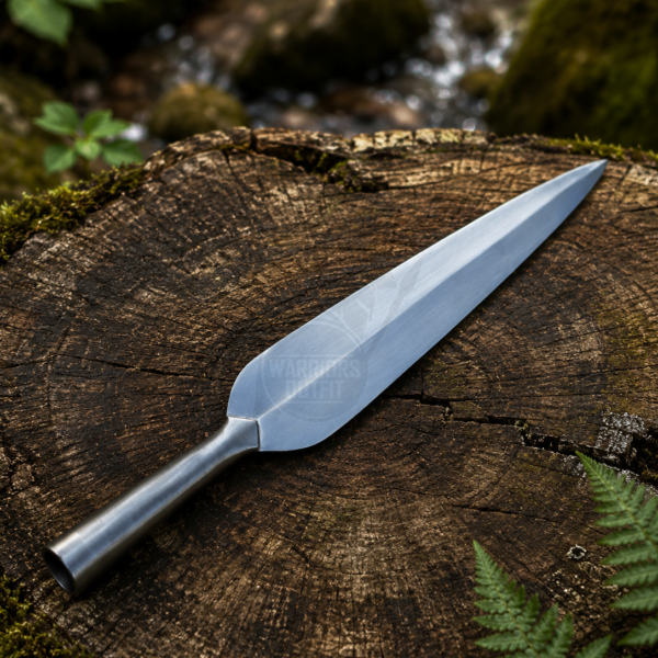 Warriors Outfit Hand Forged 21 Inch Zulu Iklwa Spearhead – High Carbon Steel African Assegai Spear Head – Handmade Spearhead for Custom Shaft