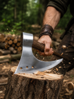 Warriors Outfit Hand Forged Bearded Axe Head – High Carbon Steel Viking Axe Head – Handmade Bushcraft, Wood Cutting & Custom Handle Axe Head