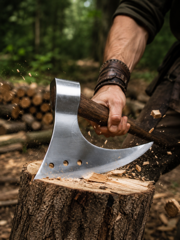 Warriors Outfit Hand Forged Bearded Axe Head – High Carbon Steel Viking Axe Head – Handmade Bushcraft, Wood Cutting & Custom Handle Axe Head