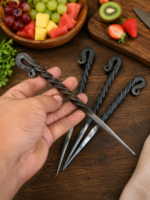 Warriors Outfit Hand Forged Medieval Iron Viking Eating Food Stick. Pack Of 4