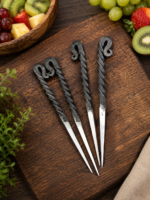 Warriors Outfit Hand Forged Medieval Iron Viking Eating Food Stick. Pack Of 4