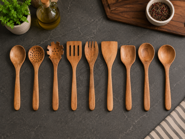 Warriors Outfit Handcrafted Wooden Cooking Utensil Set: Medieval Kitchen Spoons.