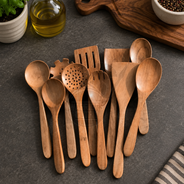 Warriors Outfit Handcrafted Wooden Cooking Utensil Set: Medieval Kitchen Spoons.