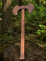 Warriors Outfit Handcrafted Wooden Double Head Practice Axe | Medieval Viking Training Axe | Wooden Throwing & Sparring Axe | Durable Hardwood Practice Weapon for Reenactment, LARP, Costume & Display