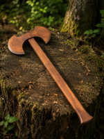 Warriors Outfit Handcrafted Wooden Double Head Practice Axe | Medieval Viking Training Axe | Wooden Throwing & Sparring Axe | Durable Hardwood Practice Weapon for Reenactment, LARP, Costume & Display