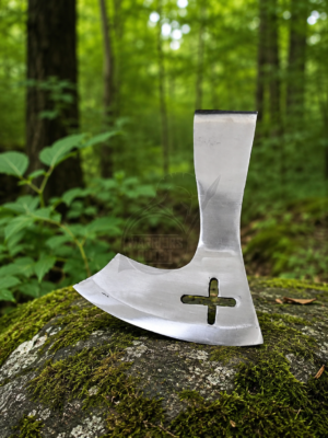 Warriors Outfit Hand Forged Bearded Viking Axe Head – Carbon Steel Axe Head for Bushcraft, Woodworking, Camping & Custom Handle Projects – Medieval Norse Style