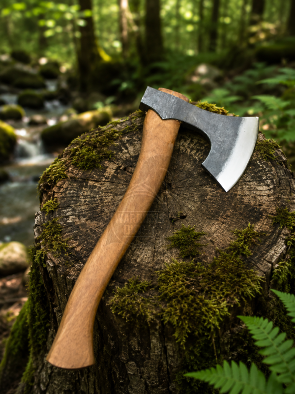 Warriors Outfit Hand Forged Viking Bearded Axe with Hardwood Handle – High Carbon Steel Bushcraft, Wood Carving, Camping & Wood Cutting Axe