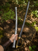 Warriors Outfit Hand Forged American Cavalry Saber Sword with Steel Scabbard – High Carbon Steel Military Style Sword – Full Tang Handmade Saber