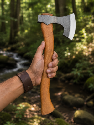 Warriors Outfit Hand Forged Viking Bearded Axe with Hardwood Handle – High Carbon Steel Bushcraft, Wood Carving, Camping & Wood Cutting Axe