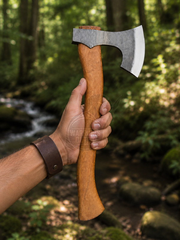 Warriors Outfit Hand Forged Viking Bearded Axe with Hardwood Handle – High Carbon Steel Bushcraft, Wood Carving, Camping & Wood Cutting Axe