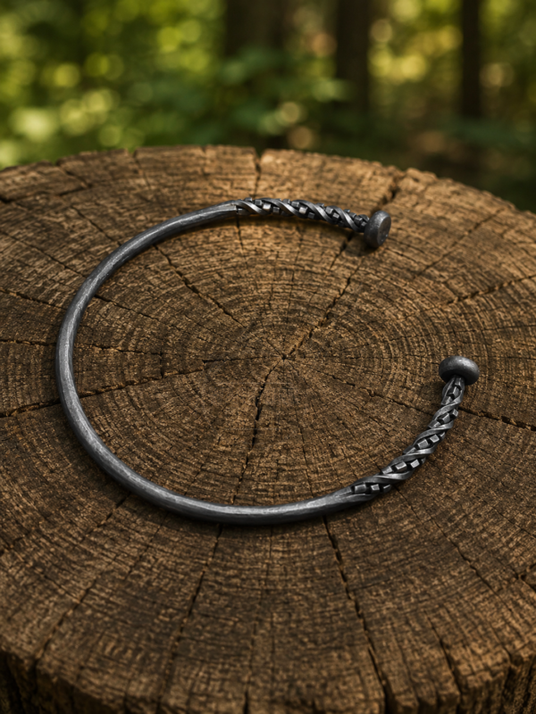 Warriors Outfit Hand Forged Viking Torc Necklace – Braided Iron Neck Ring – Medieval Norse Torque Collar – Handmade Celtic Viking Jewelry