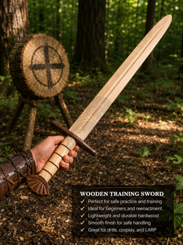 Warriors Outfit Handcrafted 5 Lobe Wooden Practice Sword – Medieval Training Sword – Hardwood Sword Martial Arts & Skill Development
