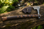 Warriors Outfit Hand Forged Viking Bearded Axe with Leather Sheath – Carbon Steel Camping, Bushcraft, Wood Cutting & Outdoor Axe – Handmade Outdoor Camping Style Axe